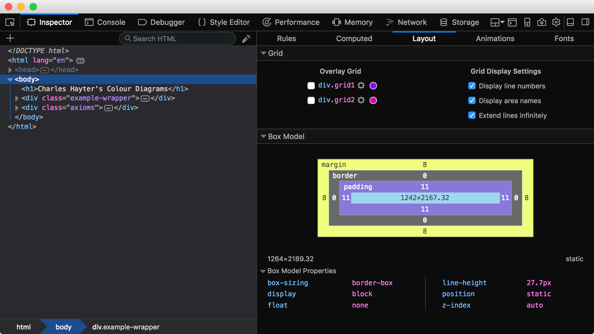 使用Firefox 网格检查器调试 CSS网格布局