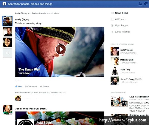 了解facebook news feed 最新设计