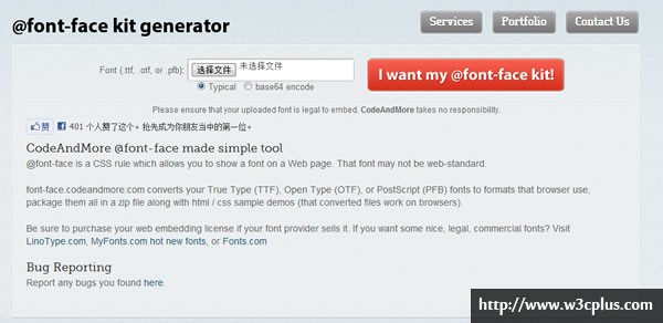 @FONT-FACE kit generator