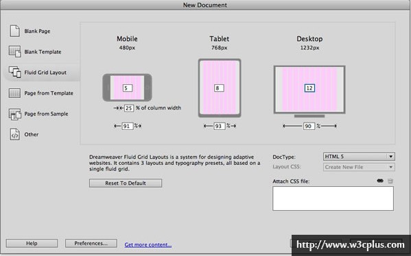Building fluid grid layouts in Adobe Dreamweaver CS6