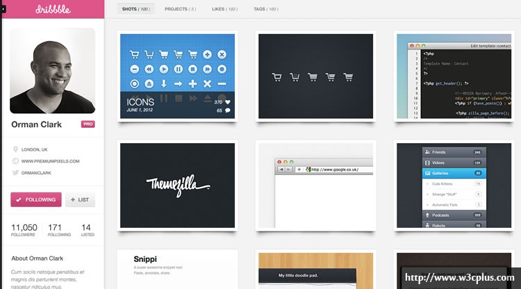 Dribbble - Web Redesign Concept